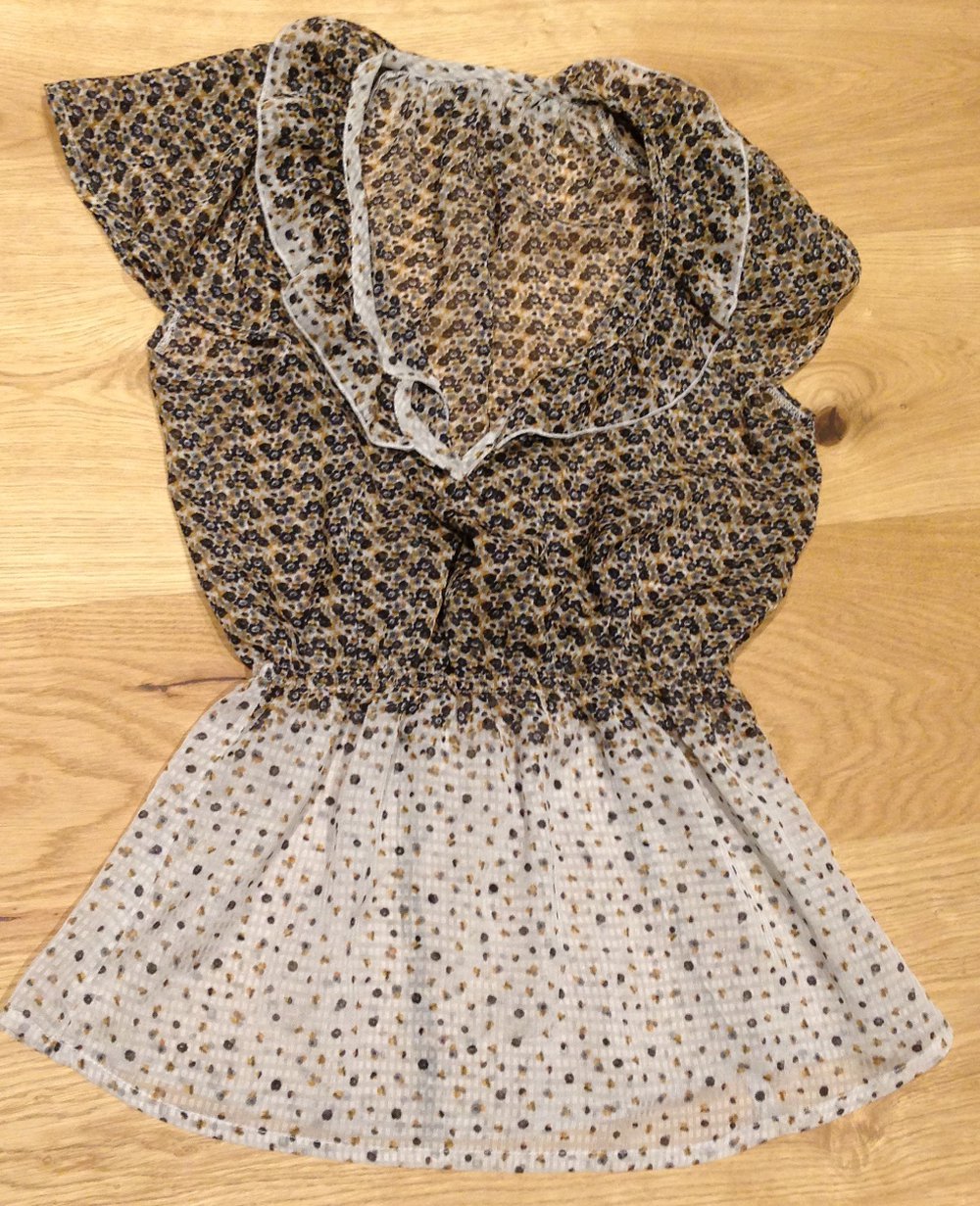 romantisches, halb transparentes Sommeroberteil, Bluse, Tunika