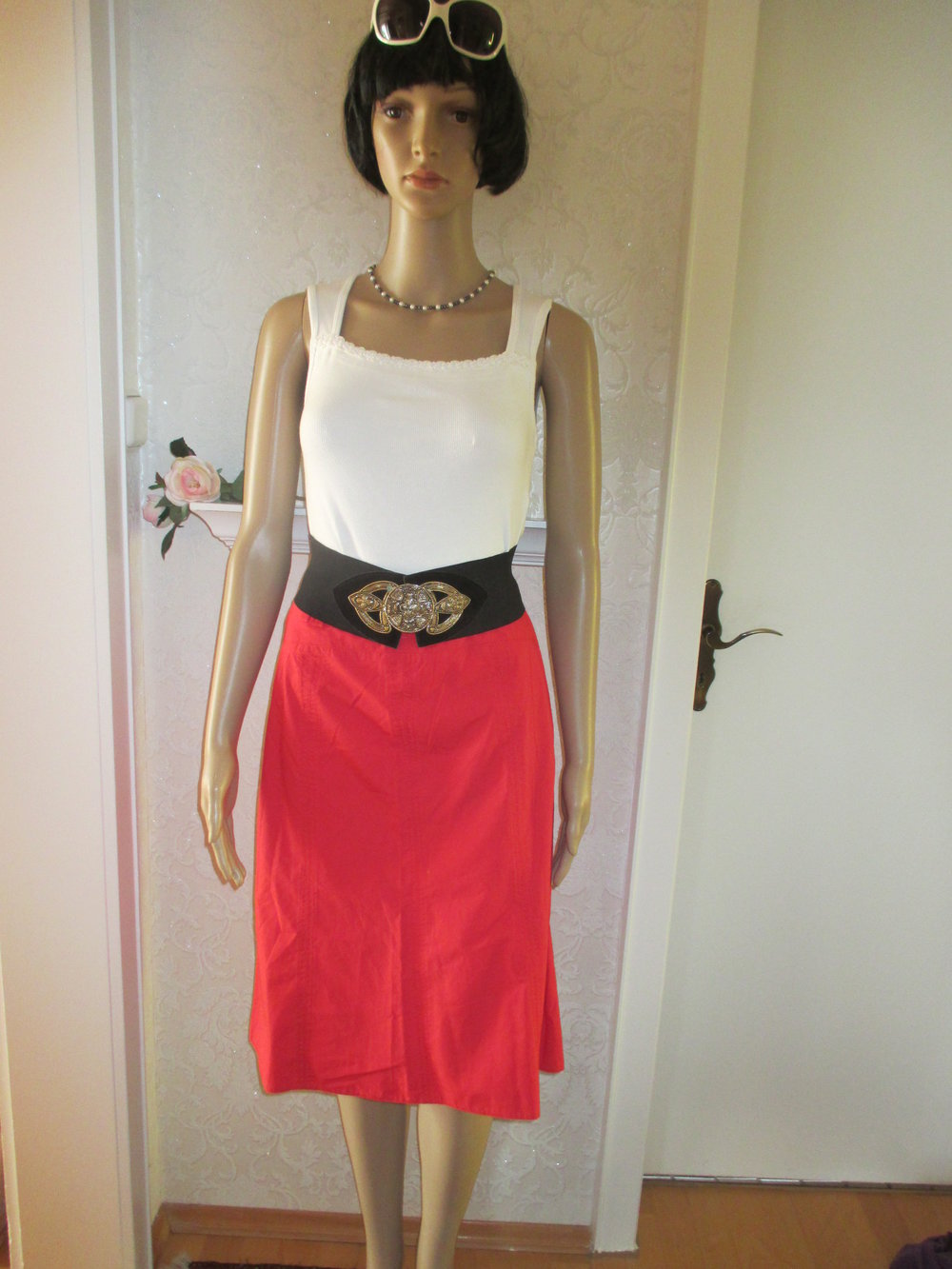 NEU mit ETIKETT * Sportiv * edel * Baumwolle * Sommer * A-Linie * Midi * Rock 