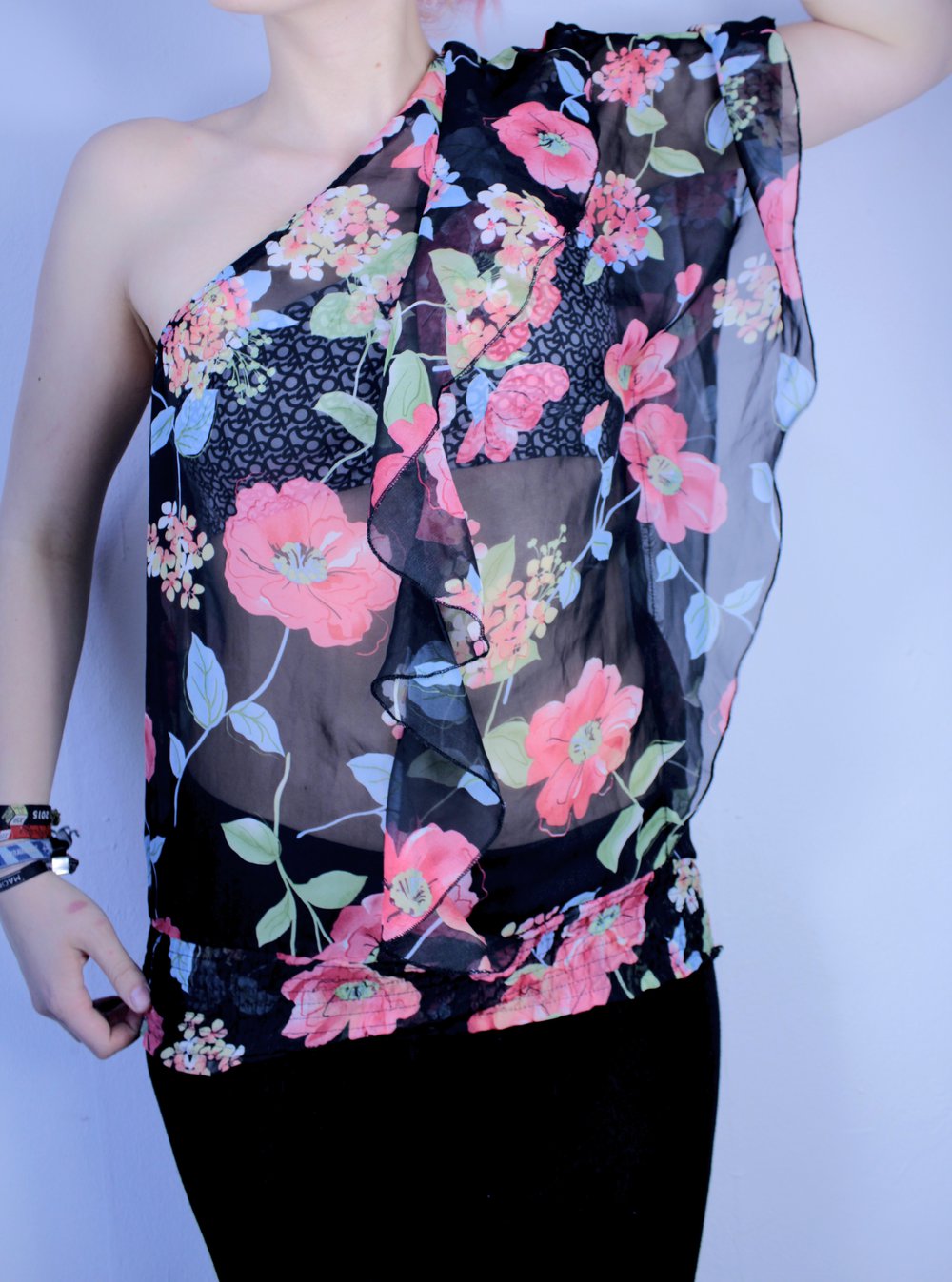 Marjora Bluse Floral Partytop oberteil muster bunt schwarz