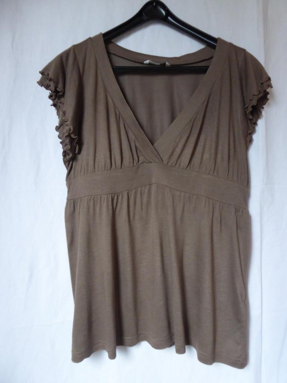 H&M – Damen T-Shirt, braun - Gebraucht, fast wie neu