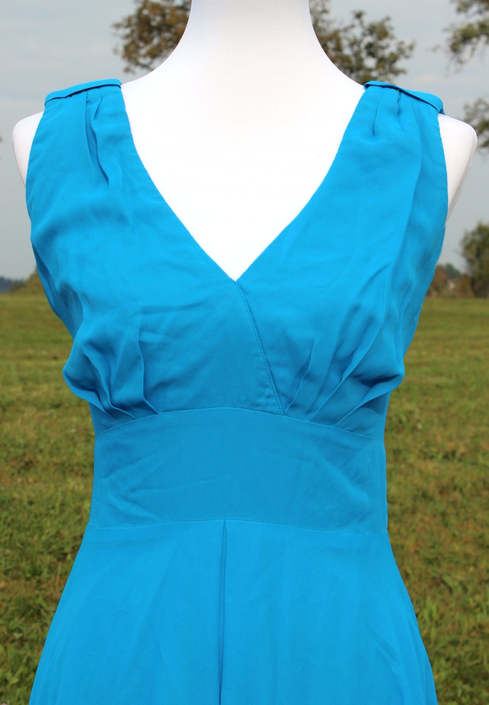 hellblaues True Vintage Abendkleid, Verena Modelle, ca. Größe 36