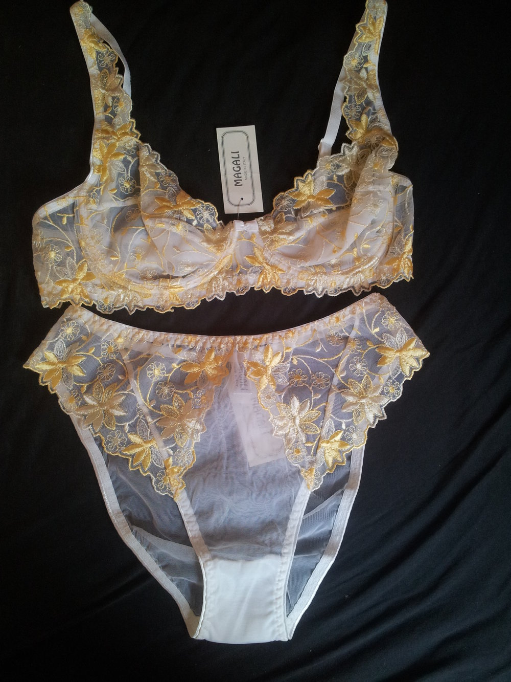 Magali, gelb weiß durchsichtiig, slip 42 BH 80B