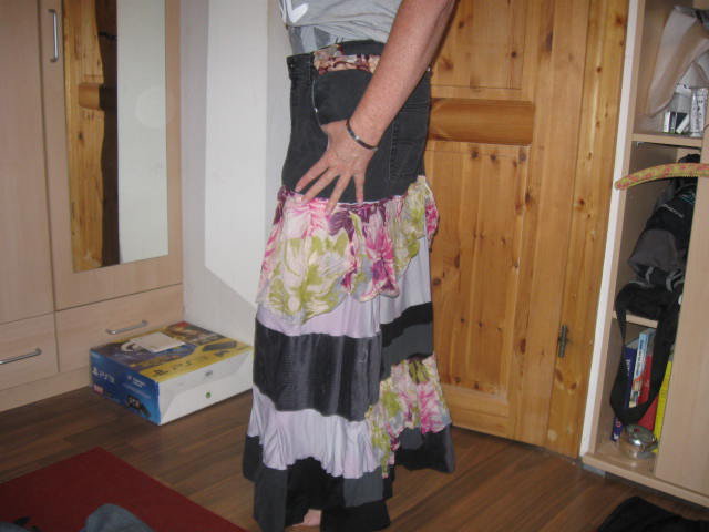 *** DIY Rüschen Jeans-Patchworkrock ~ Hippie Boho Lagenlook ***