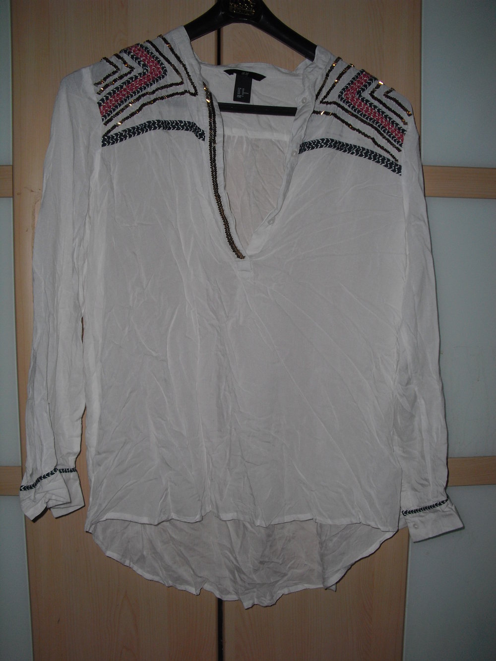 tolle vokuhila bluse high low glitzer pailetten romantisch hippie