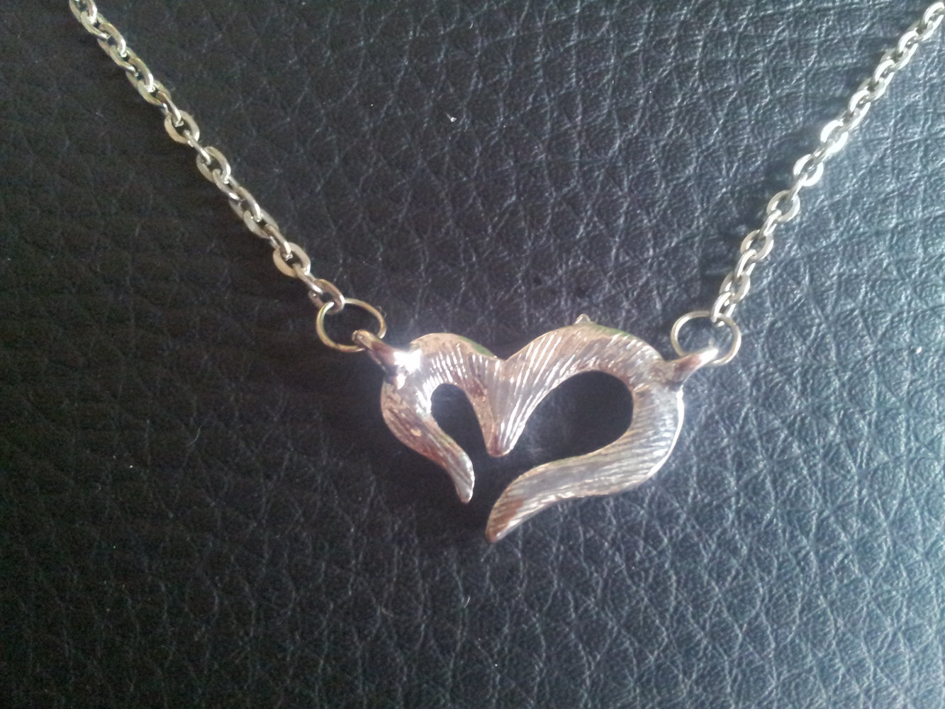 Modeschmuck Kette Herz silber Strass