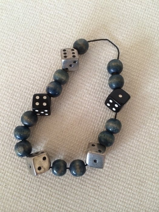 Würfelarmband Holz silber schwarz türkis grün