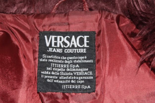 VERSACE Kunstleder mantel rot Gr. 36