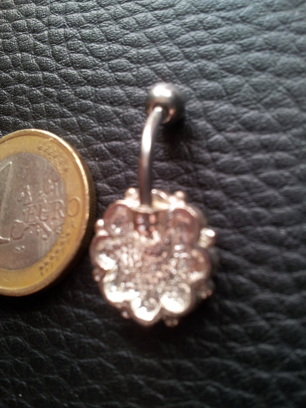 Modeschmuck Piercing Bauchnabelpiercing Bauchnabel Blume silber grüner Stein