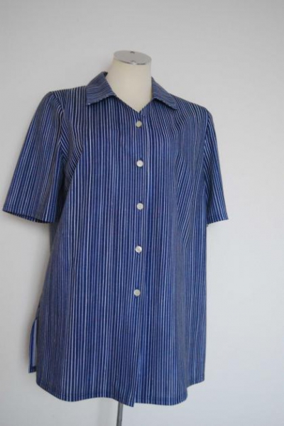 Marine Gestriefte Bluse Oberteil Trendi