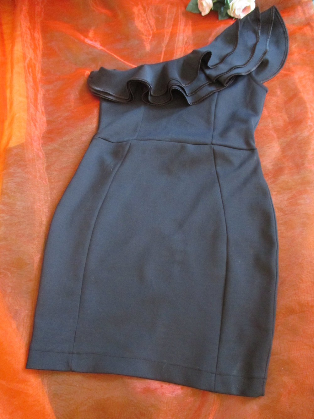 NEU Volant One Shoulder Cocktail- Abend- Ausgeh- Ball Mini- KLEID 