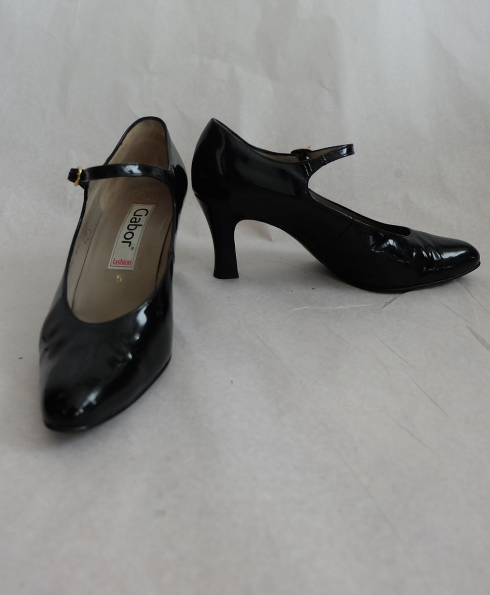 Gabor High-heels Edel Riemchen-Pumps in Schwarz aus hochwertigem Lackleder