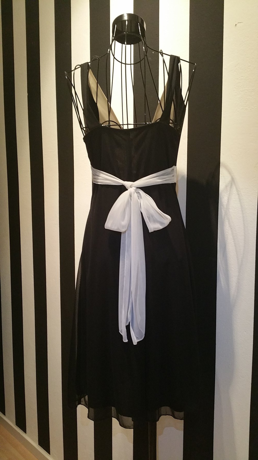 Chiffon Kleid, schwarz/weiß 