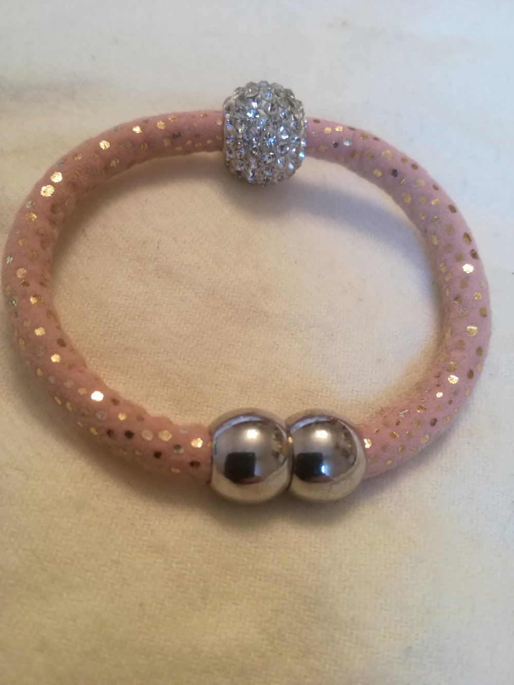 Rosa Armband mit Glitzer