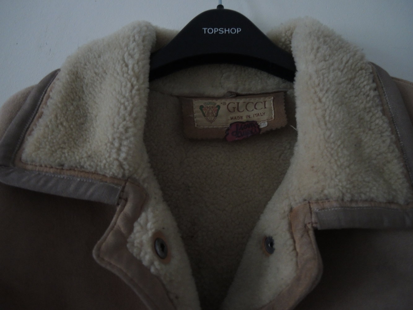 True Vintage Gucci Lammfell Jacke Mantel Ethno made in Italy