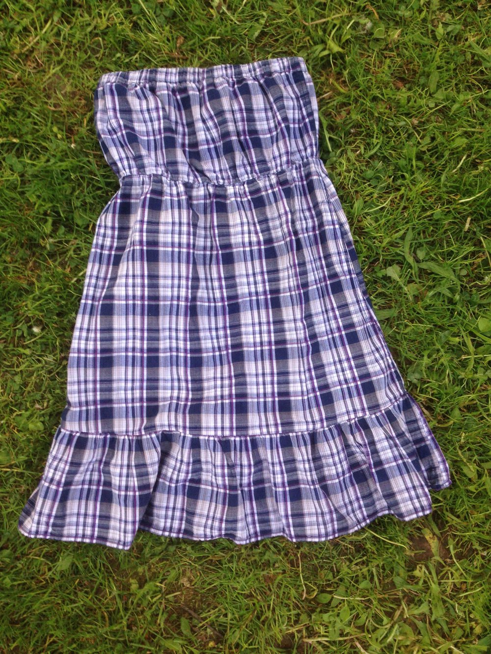 kariertes Sommerkleid, blau lila kariert