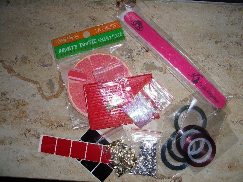 Nail Art Paket Nieten Glitter Neon Nail Vinys Feile Striping Tape