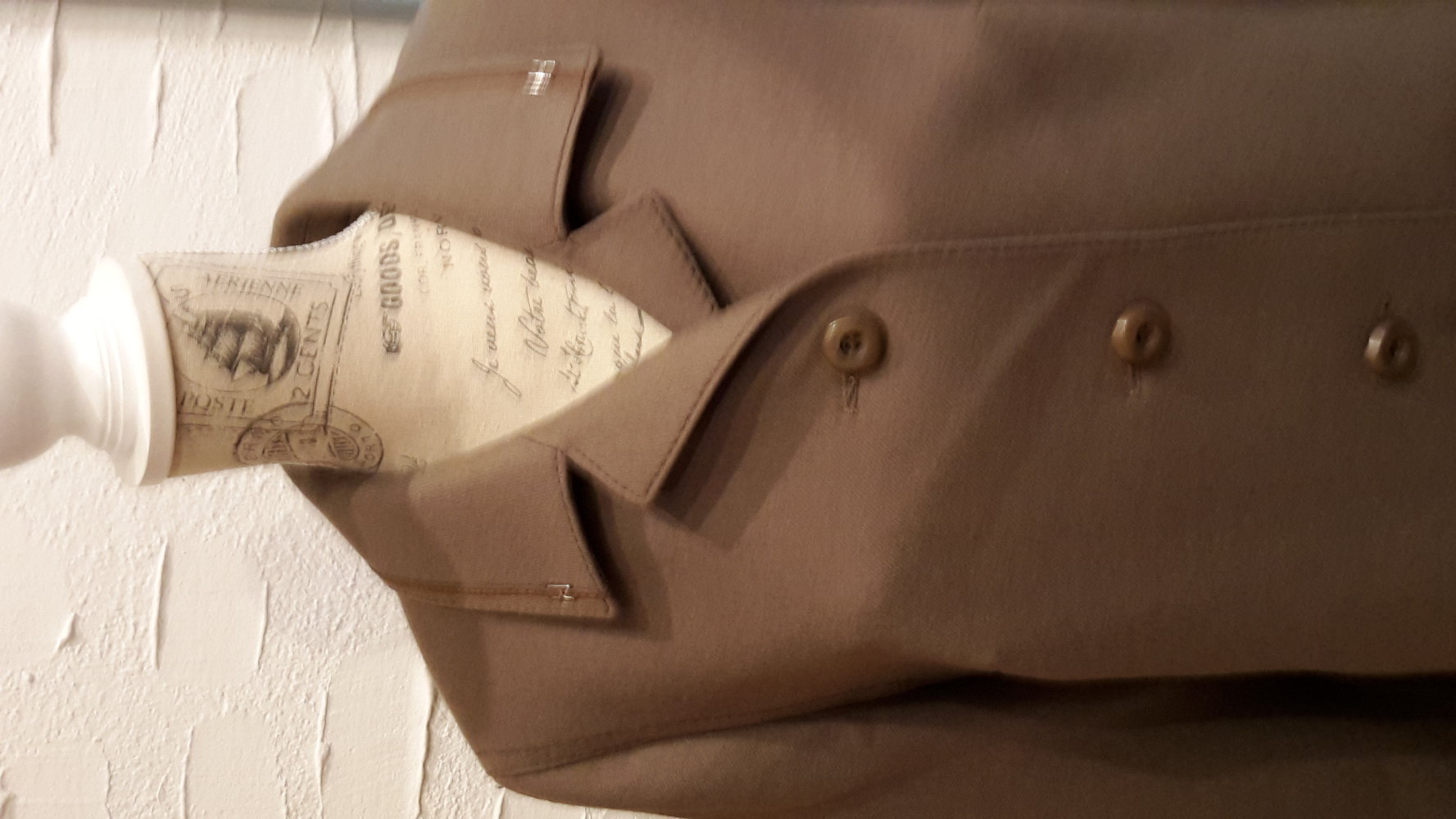 Schurwollmantel in Taupe/Braun,Größe22 ca.44, Winter, chic, NEUw.