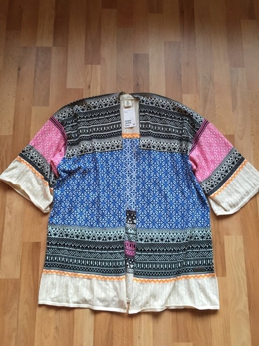 H&M Kimono Strickjacke Cardigan Aztekenmuster Aztec