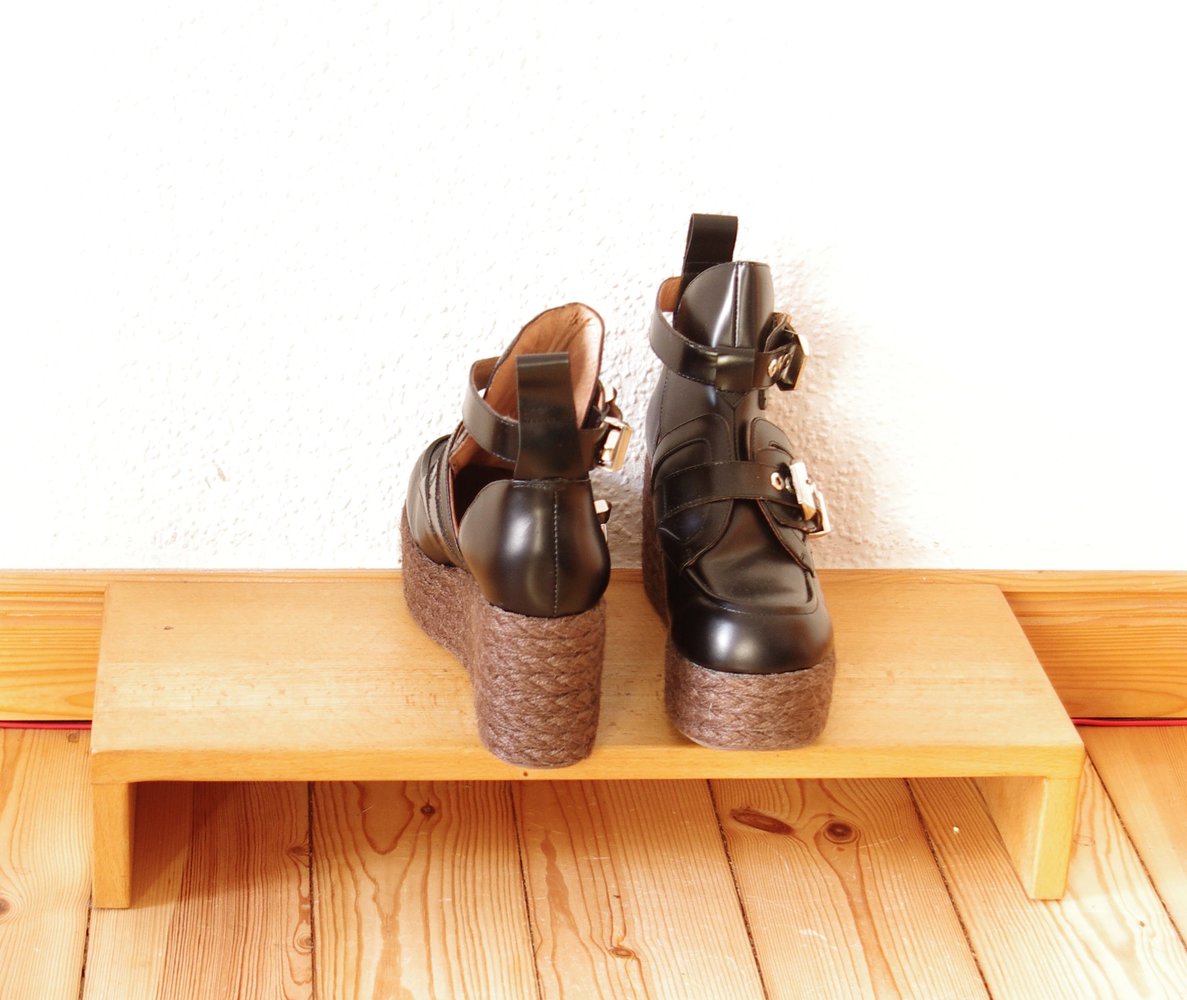 Jeffrey Campbell Gr. 41 Platrane Espadrilles Plateau schwarz braun Coltrane Bikerboots