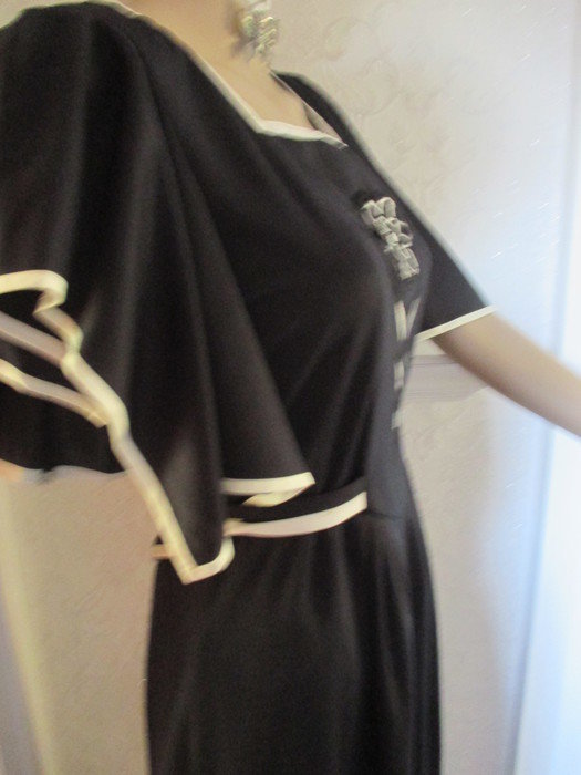 Original 70er Jahre VINTAGE * 3D * Cout Out * Hippie * Blumen * Blüten * Flower- Power * Abend * Ausgeh * Maxi * Long * Kleid * IMPRESSIONS DE PARIS 