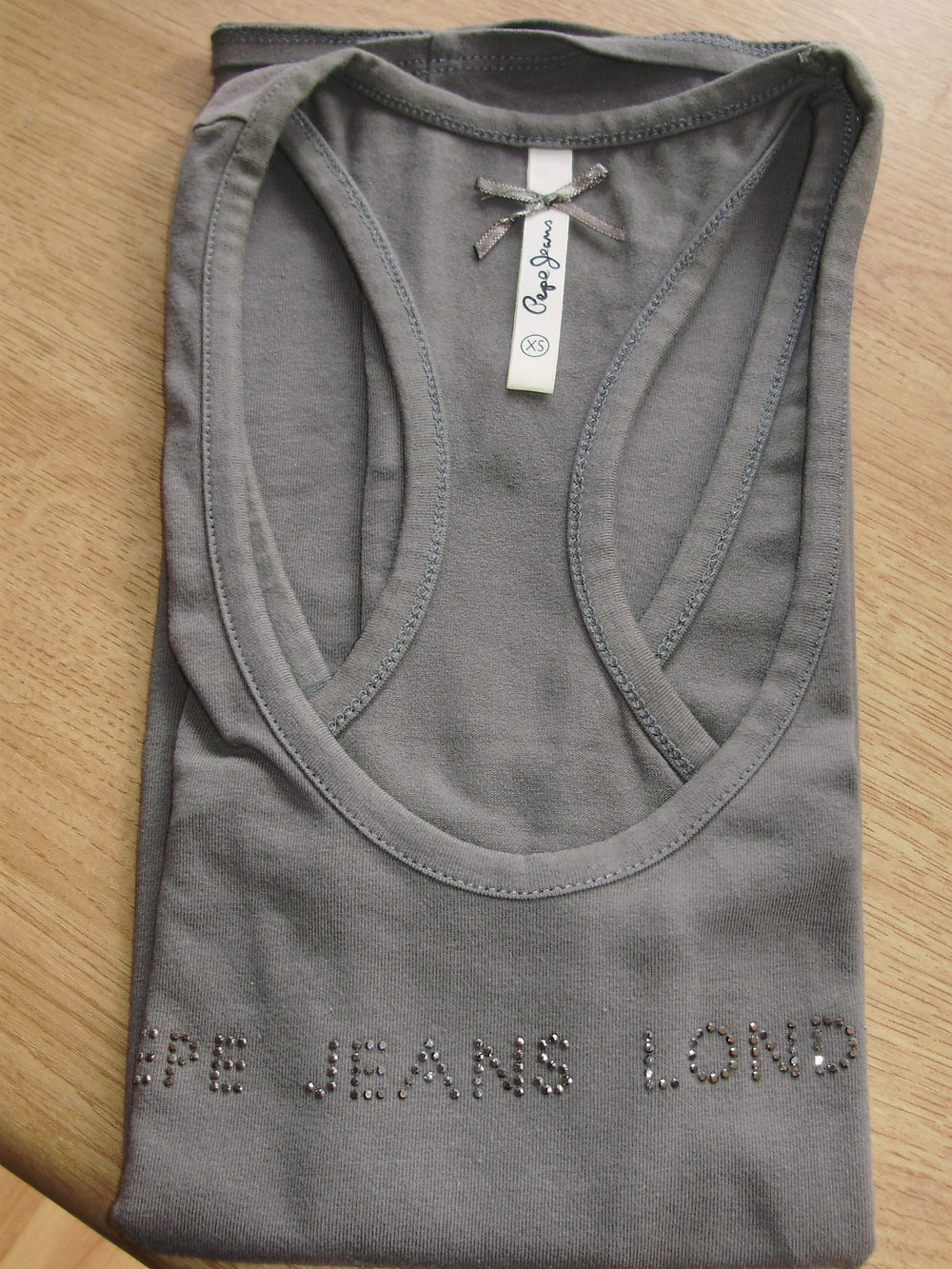 pepe Jeans Top khaki Glitzerlabel XS S wie neu!