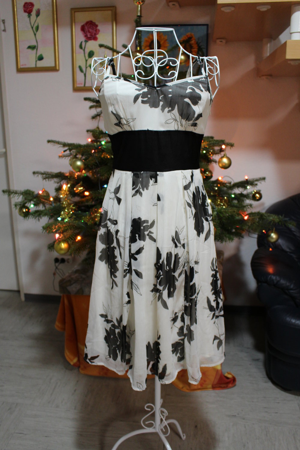 177. Sommerkleid schwarz-weiß, Gr. 36