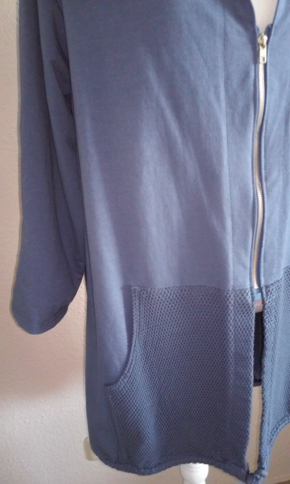 Neu! Italy Sommerjacke Kapuzenjacke Paker  Long Jacke langarm (oder krempeln) in jeansblau