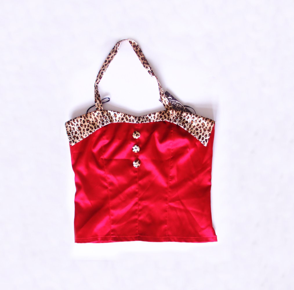 Shiny Corsagentop Rock Steady Gr. M 38 Leomuster Technopinup Festival retro vintage