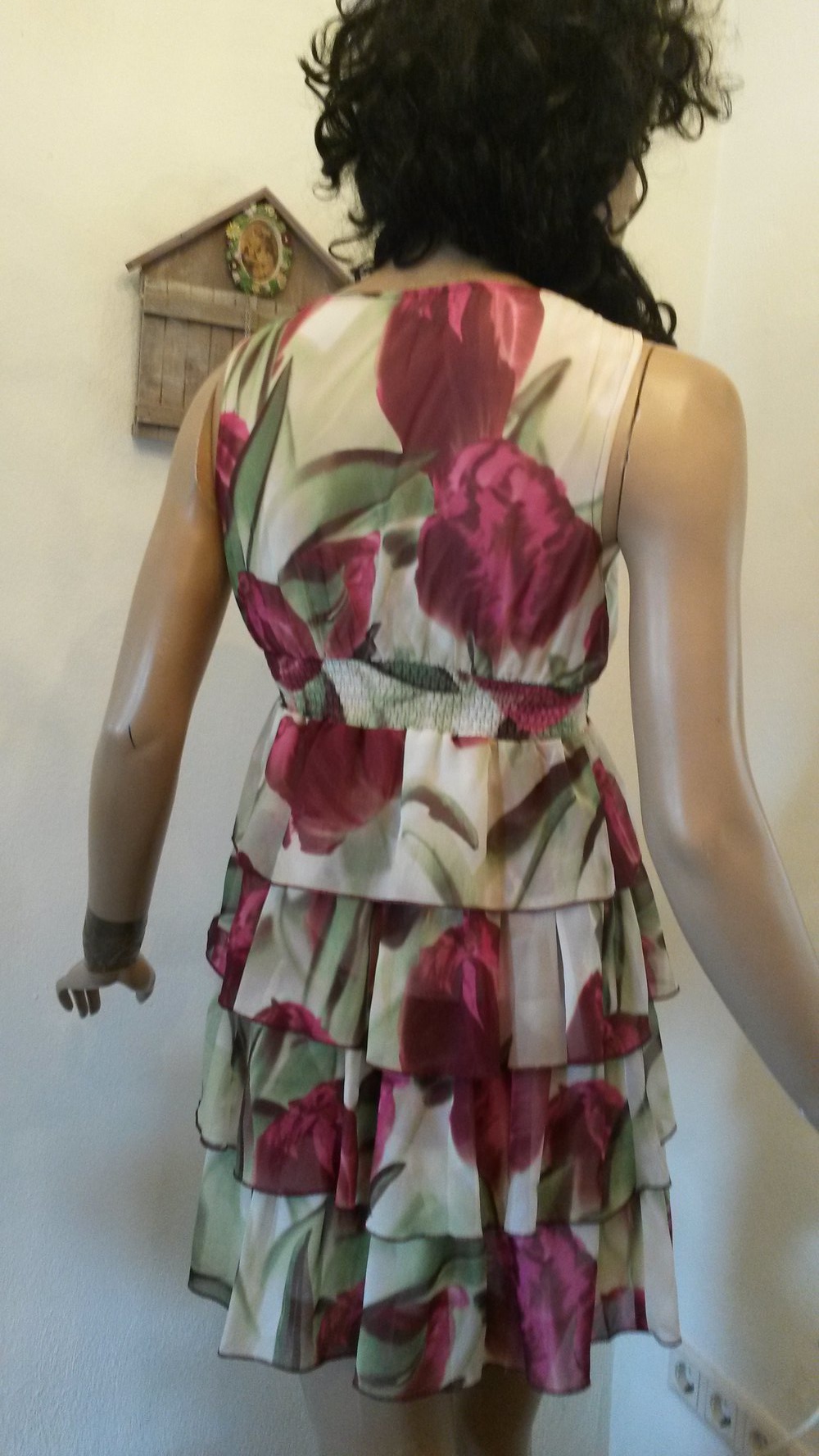 Volantkleid mit hoher Taille 