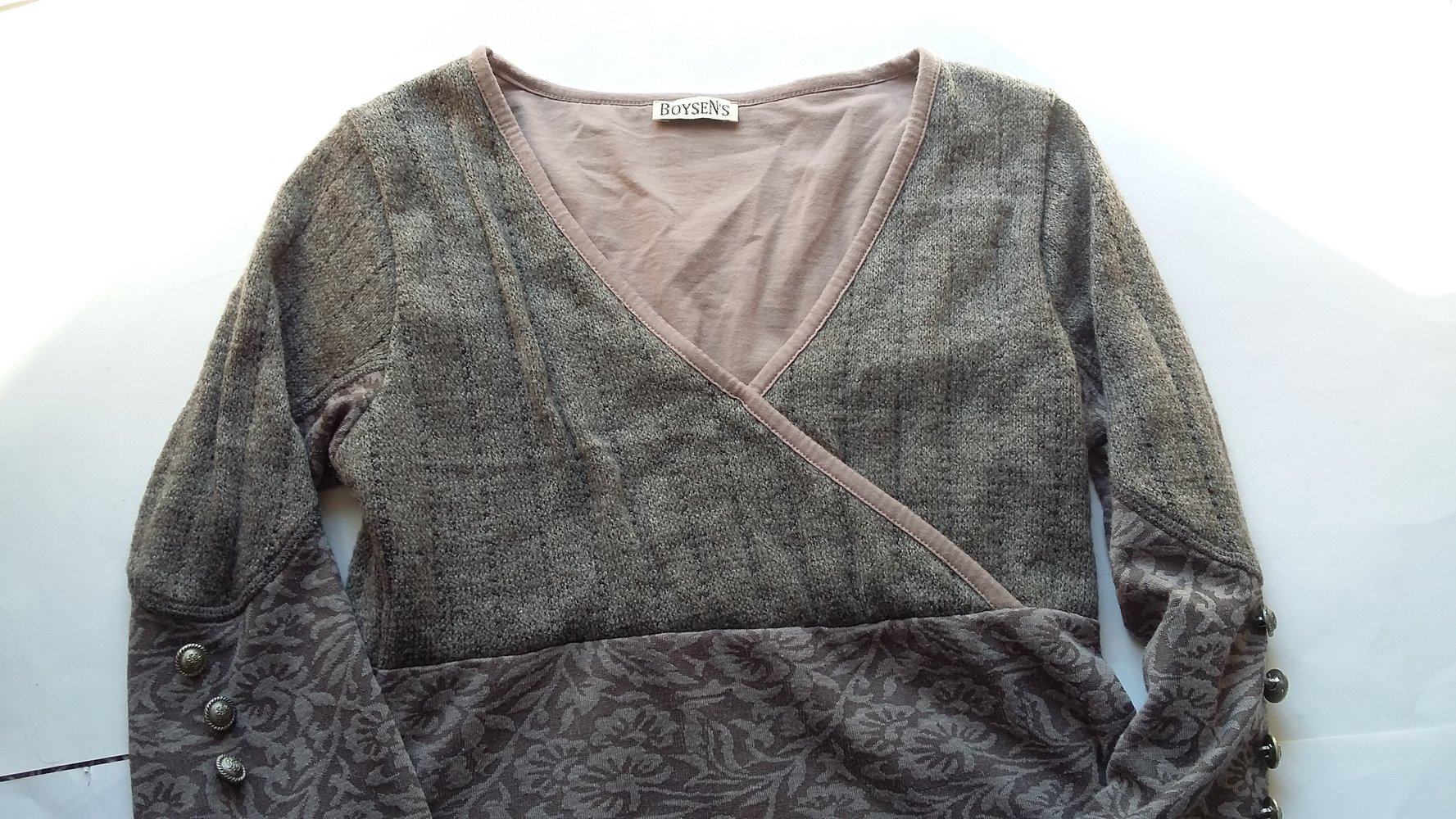 NEU Shirtkleid von BOYSEN'S Gr. 38 S grau aubergine