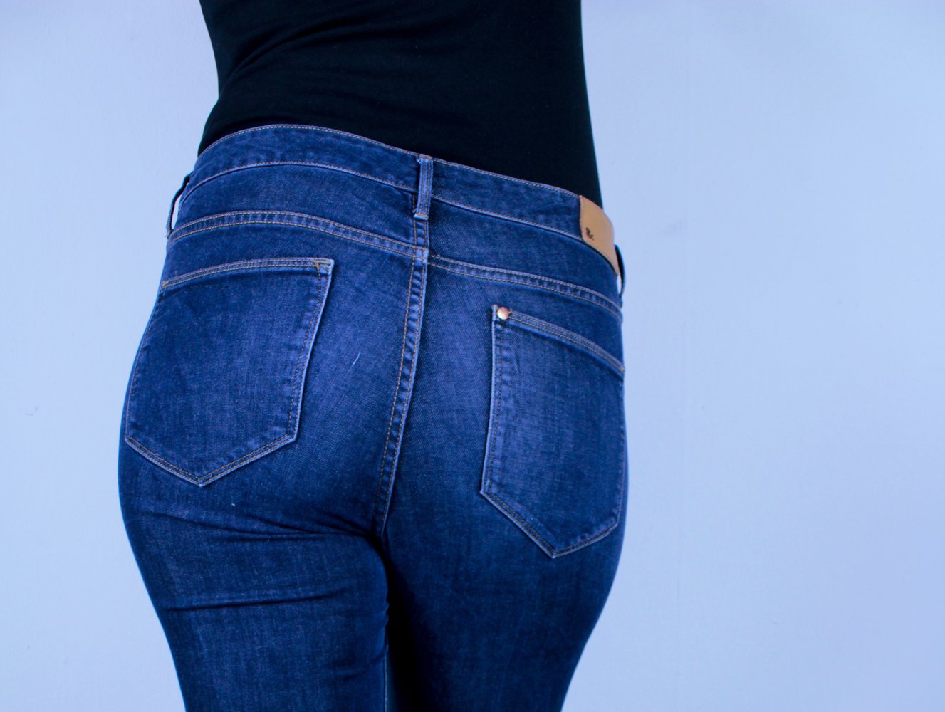 Jeans HM h&m blau demin highwaist slim leg 31 32 basic Alltag lang blau