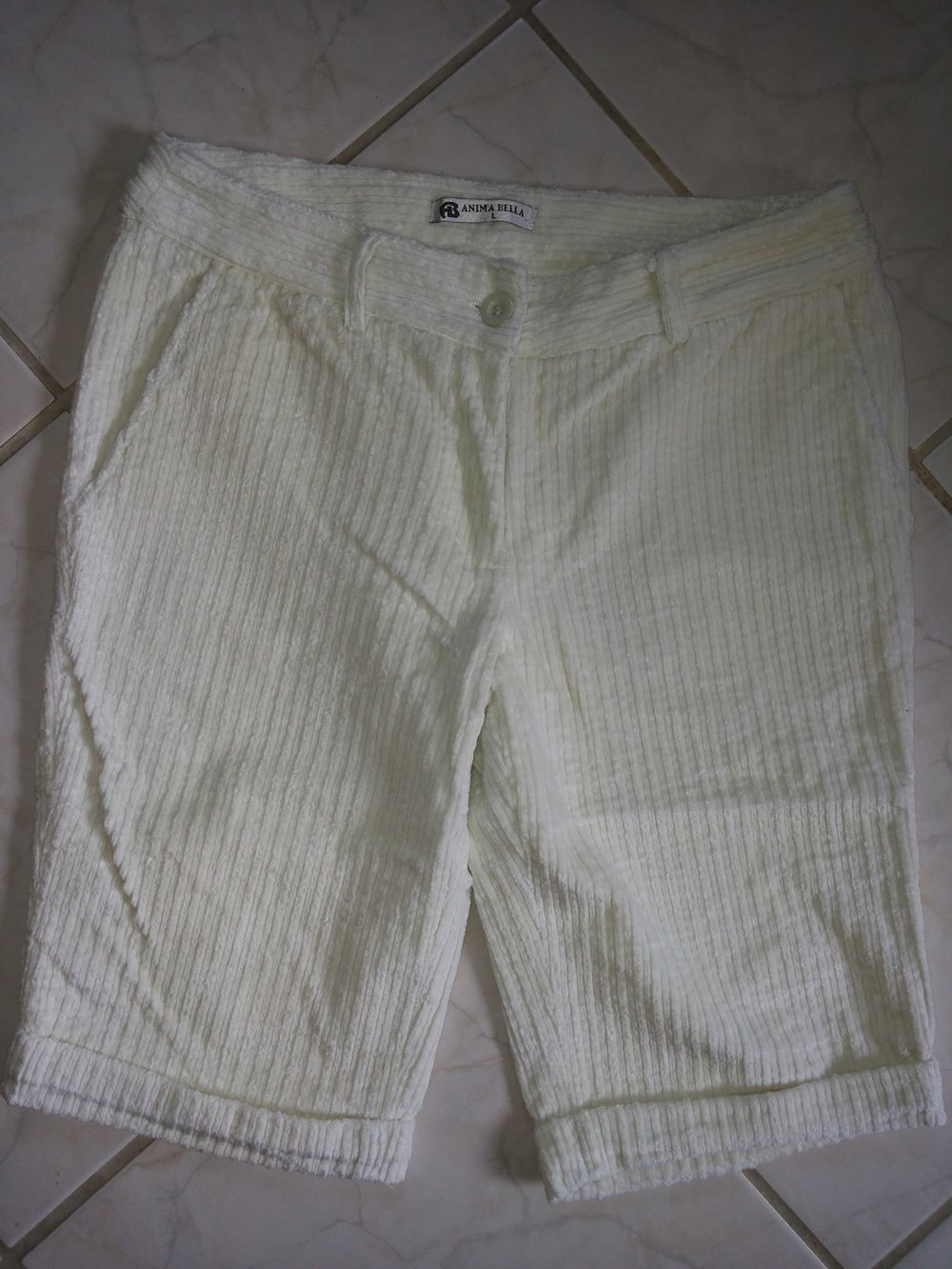 Shorts, Breitcord, cremeweiß, Gr.38