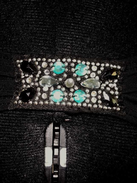 H&M Bikinislip / Bikini Slip * Gr. 38 * NEU mit Etikett * schwarz / Strass * Garden Collection