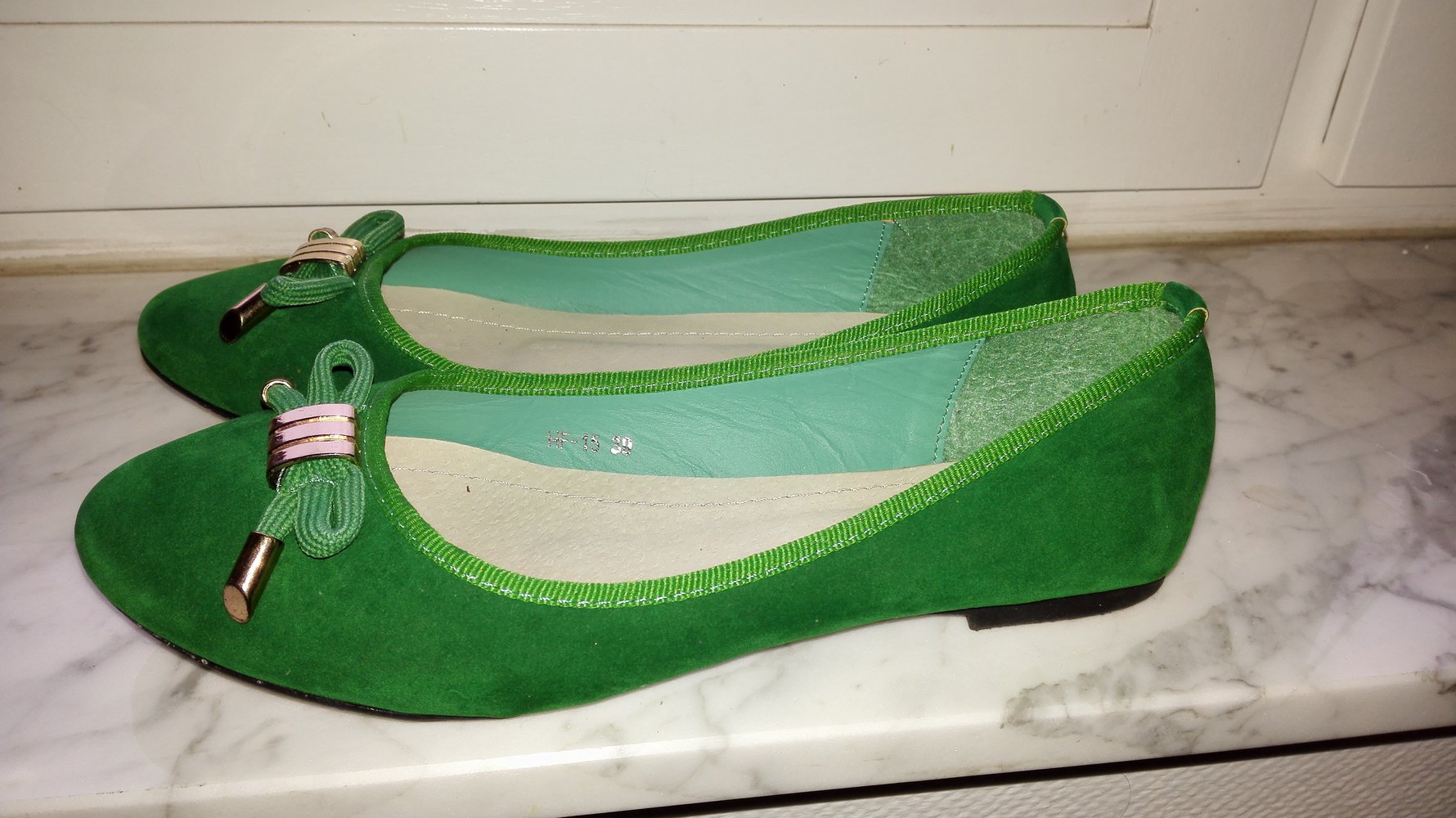 Grüne Ballerinas in Größe 39