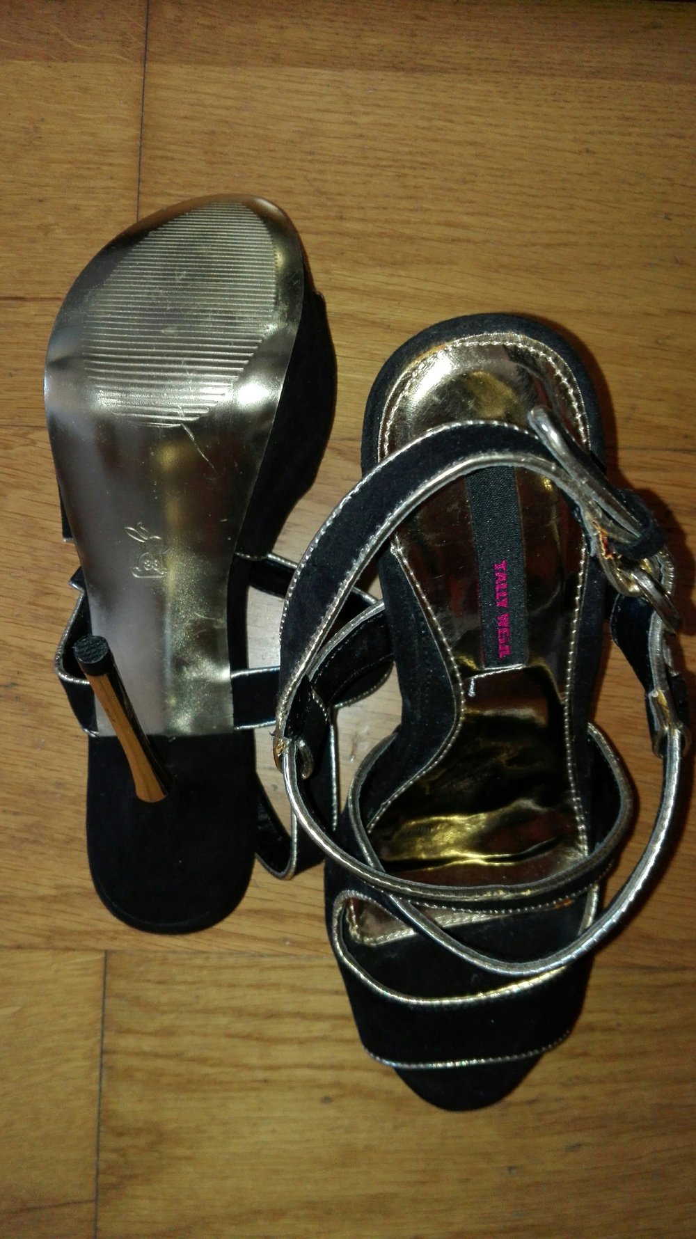 schwarz/gold High Heels