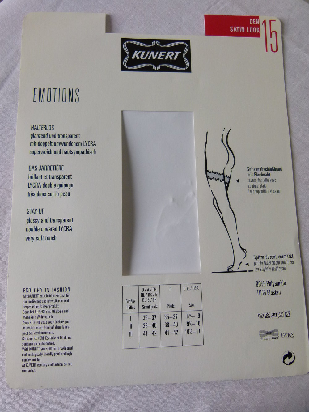Halterlose Strümpfe Stockings, Satin-Look, weiß, NEU OVP, Vintage Retro Hochzeit Mori