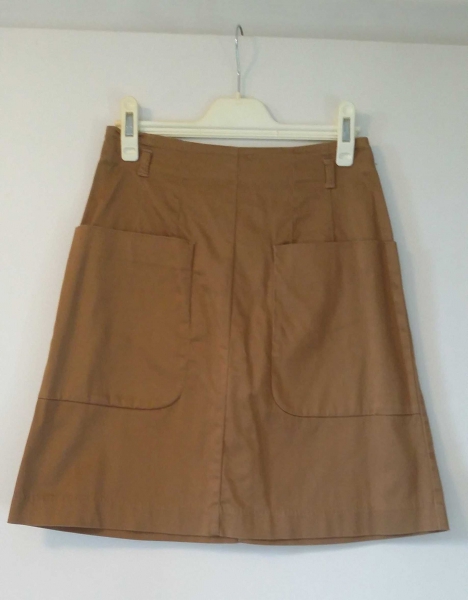 Schicker Caramel Brauner Rock mit Taschen