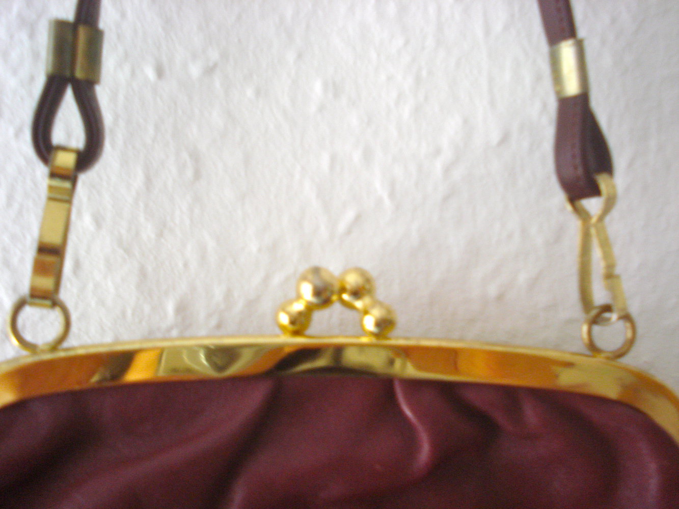 Clutch Tasche Echtleder bordeaux Valentino Paris vintage Second Hand