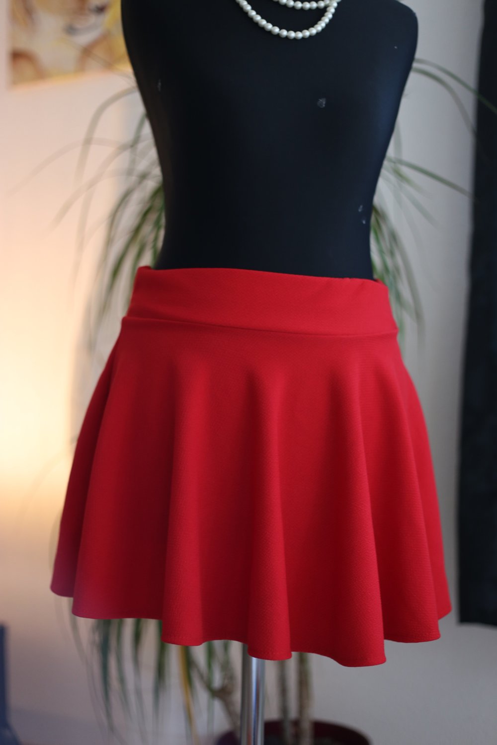 Roter Minirock XS 34 Faltenrock