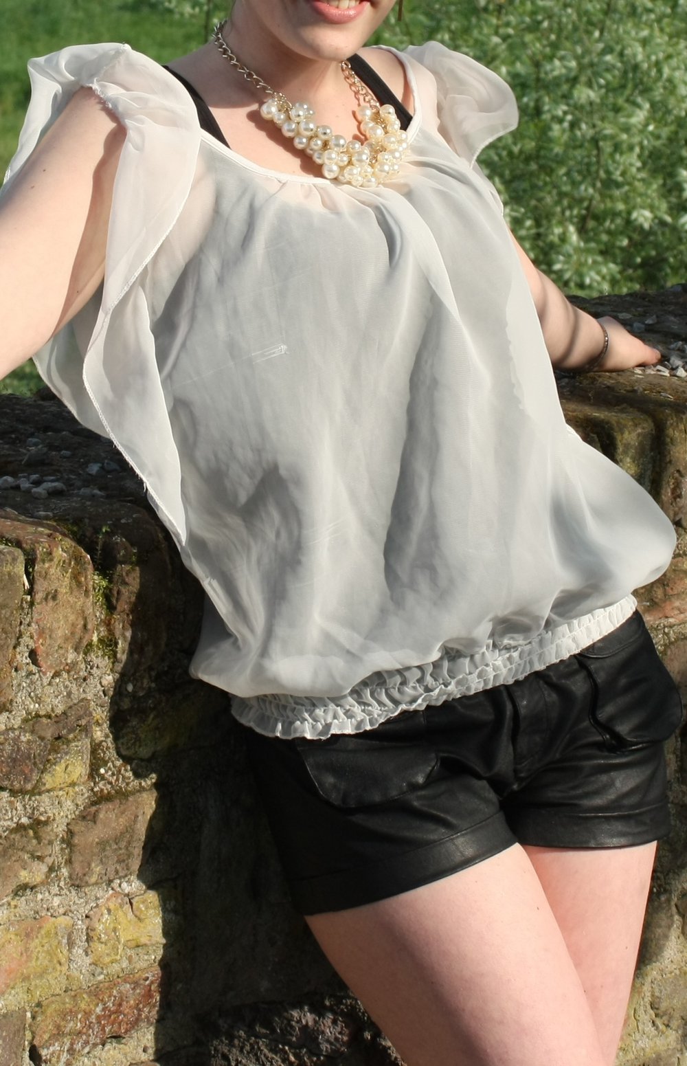 Schöne transparente Chiffon Bluse, Gr. 36