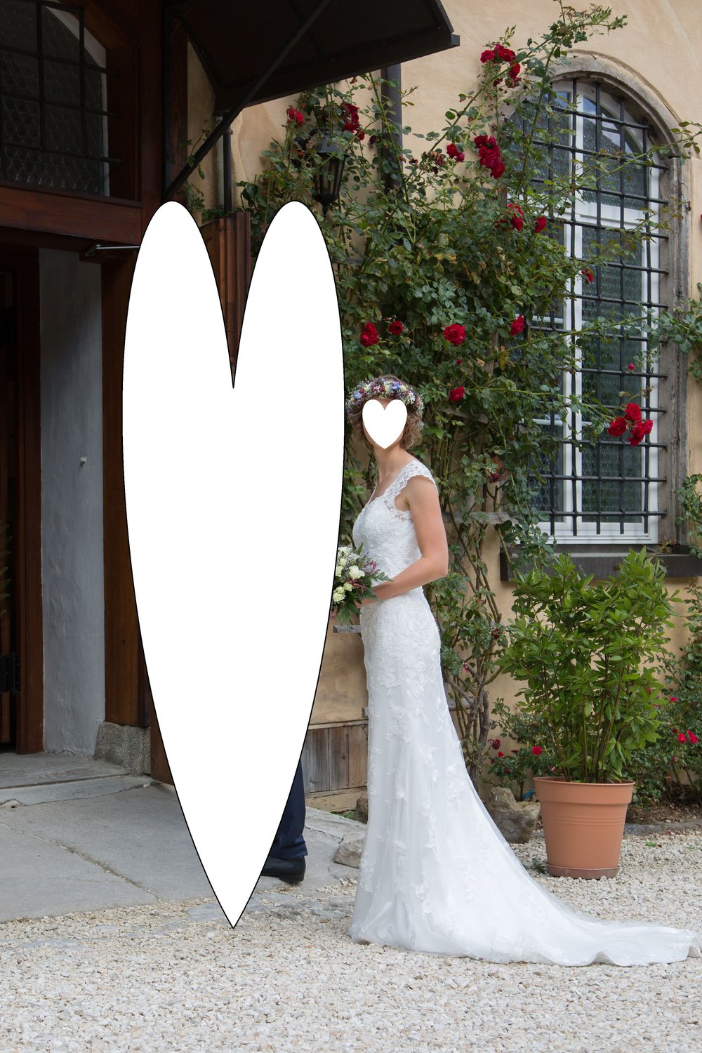 Brautkleid Sincerity 3785 Gr. 36 ivory/Spitze rückenfrei Schleppe