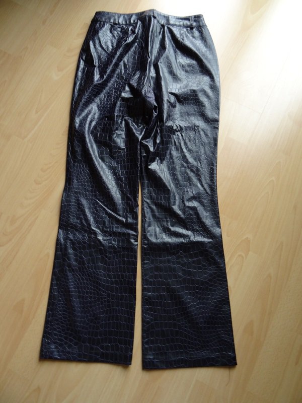 Kunstlederhose Kunstleder Hose lila Gr. 38
