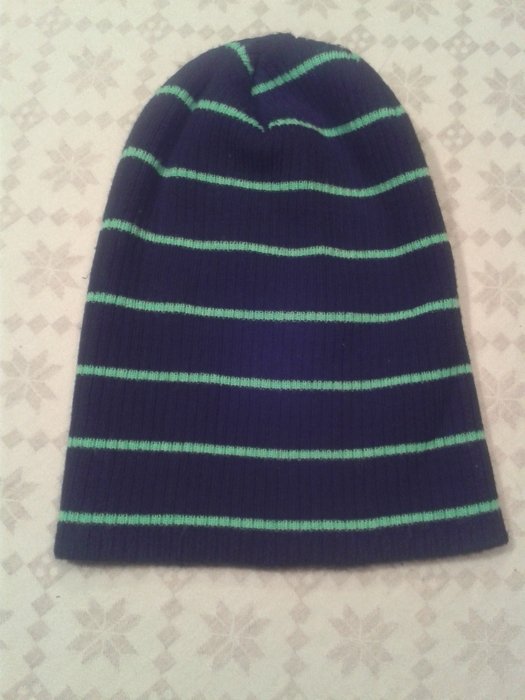 Mütze schwarz neongrün gestreift New Yorker