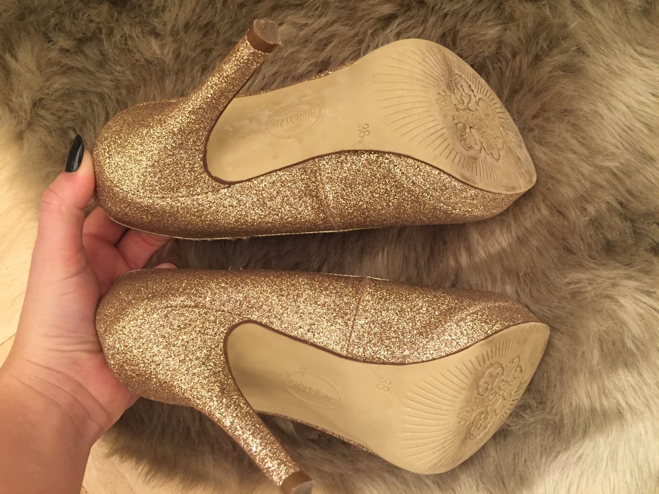 Glitzer Pumps Gold