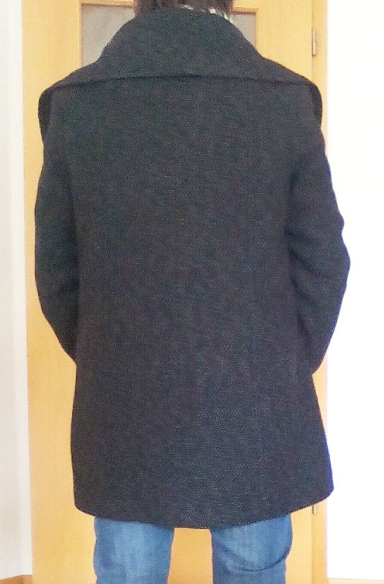 Schwarz grau melierter Kurzmantel