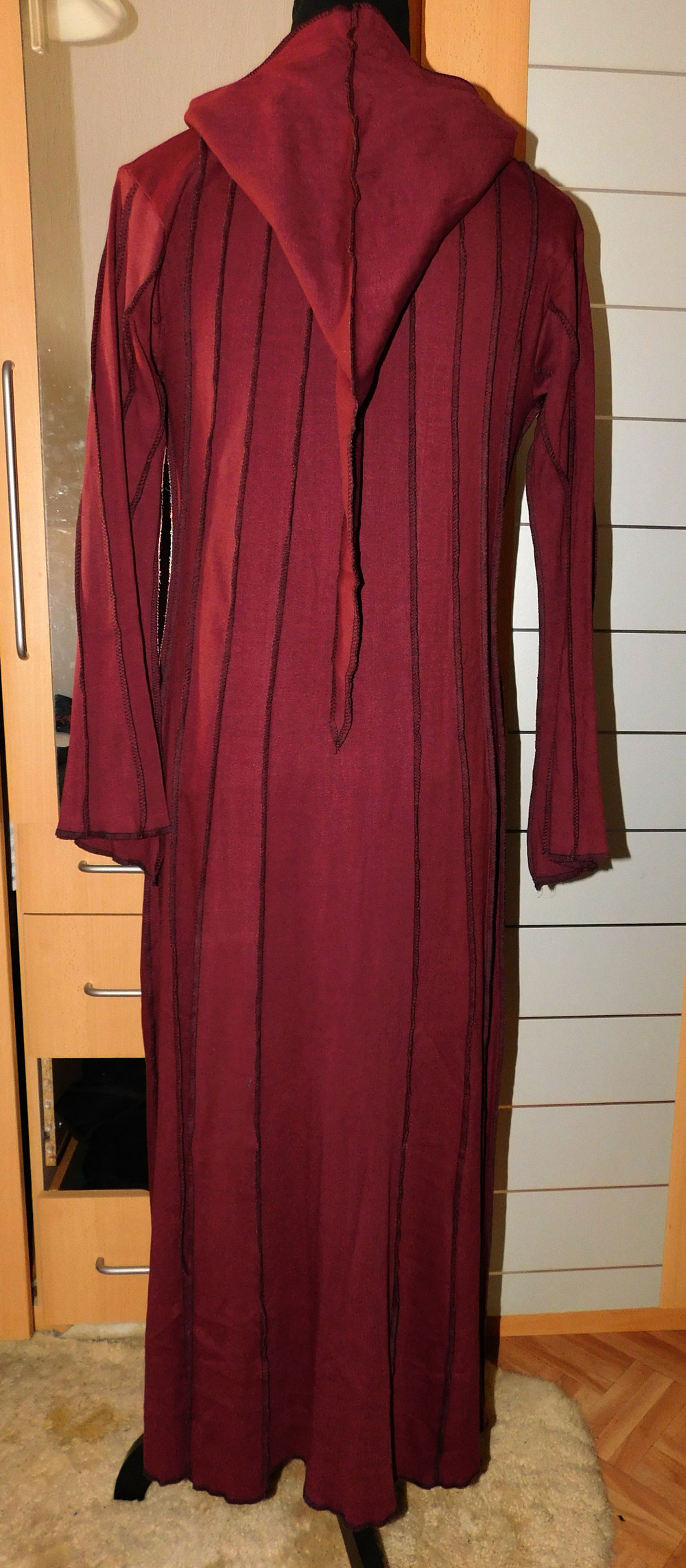 Kleid mit Zipfel Kapuze free size Brust 47cm Indien Hippie Goa Ethno