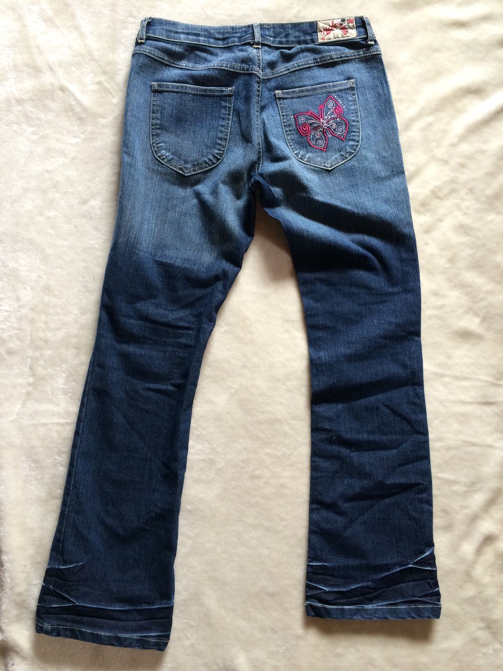 Jeanshose Größe 38 W30 / L32 bootcut Jeans Schlaghose used look