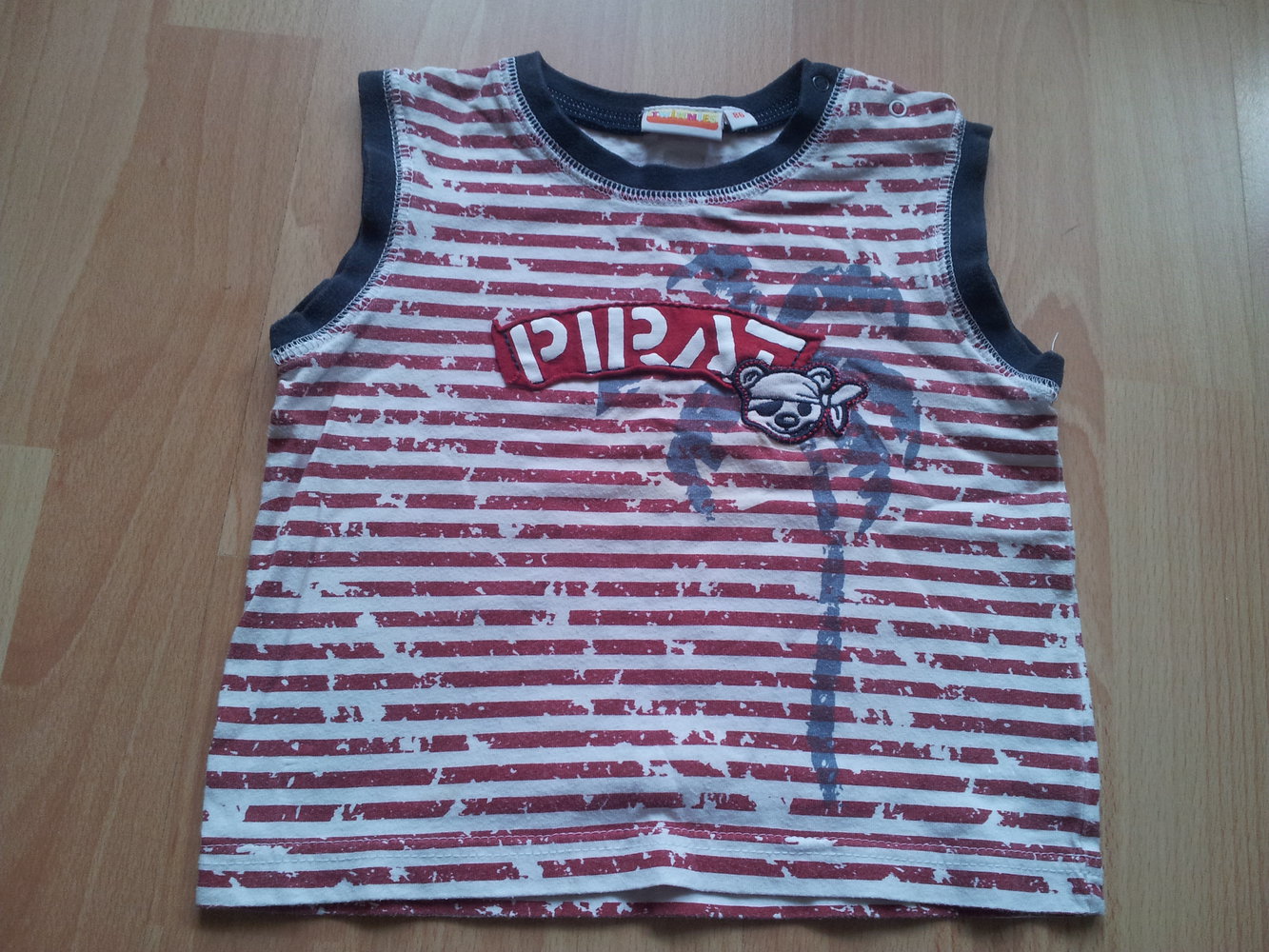 Unterhemd Pirat Teddy Bär Bärchen rot weiß Streifen