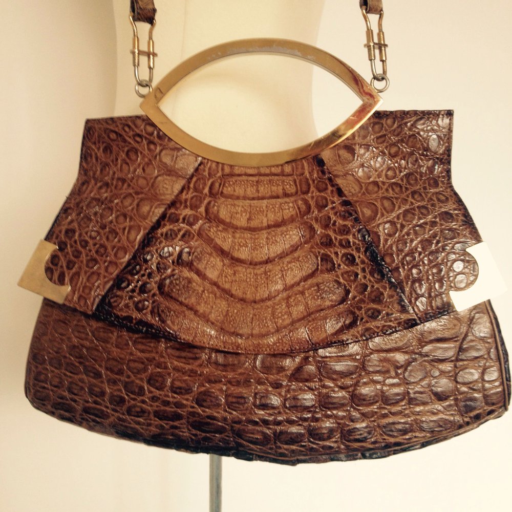 Exklusive Vintage Leder Umhängetasche Tasche Bag 