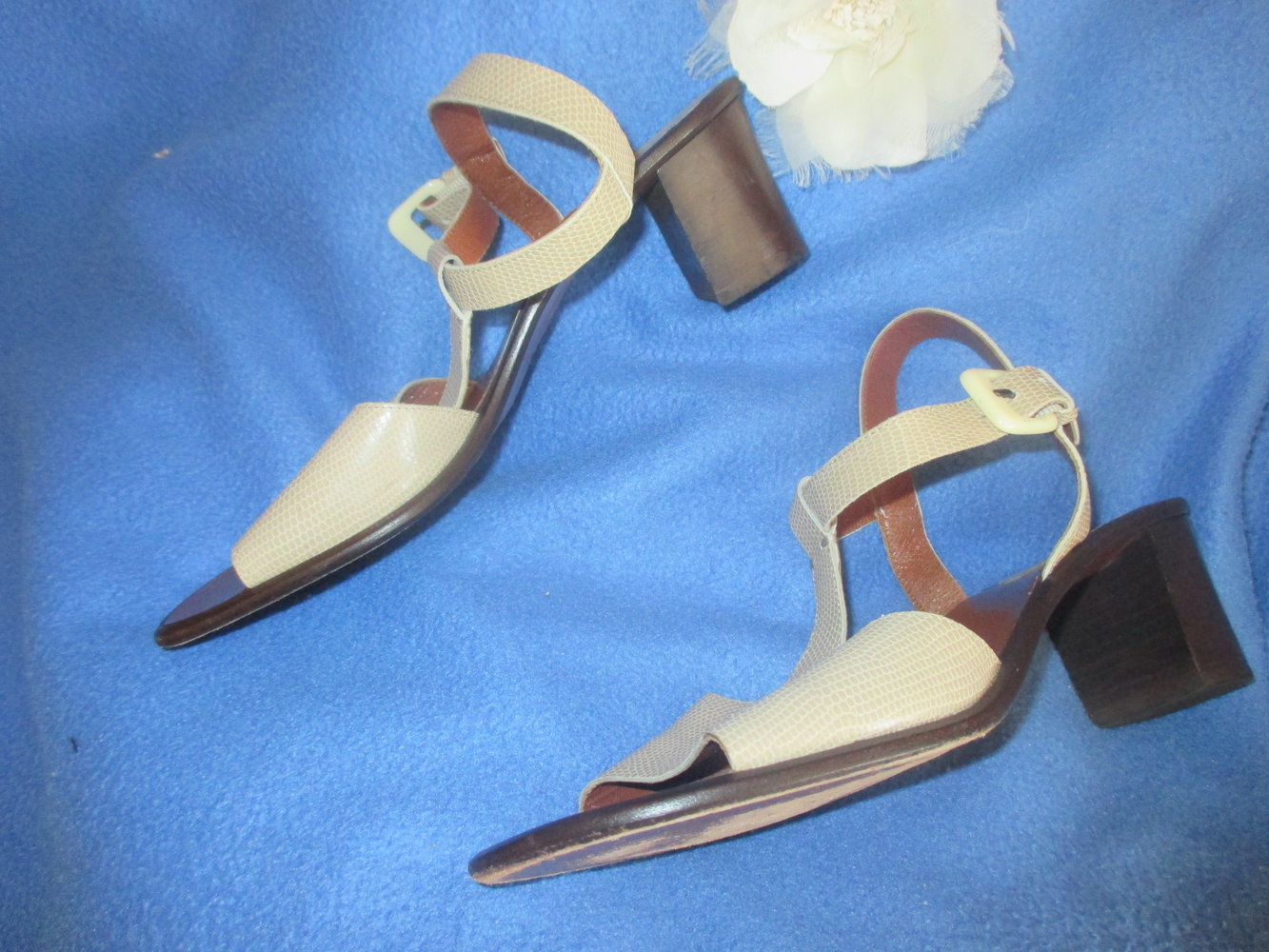 Original VINTAGE * Echt- Leder * Sandalen * Sandaletten mit Steg * Strap 